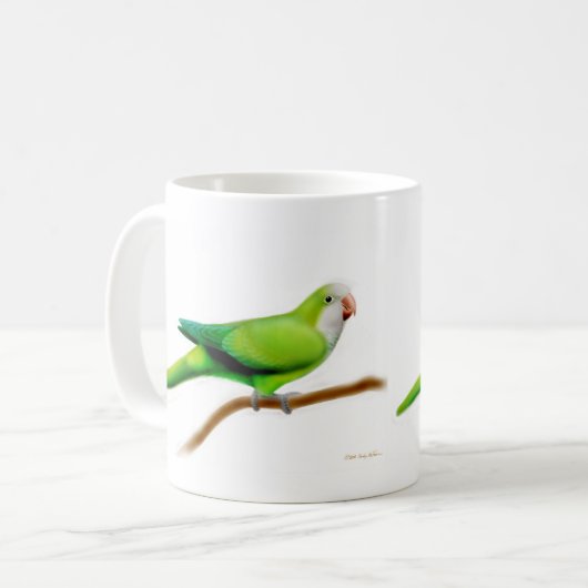 Cool Green Quaker Parrot Mok (Voorkant links)