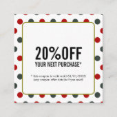 Cool Green Red Dotted Bold Beauty Salon Coupon (Voorkant)