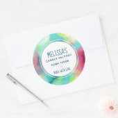 Cool Green & Red Space Nebula Waterverf Candle Ronde Sticker (Envelop)