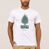  Cool Green Retro Kerstboom T-shirt (Voorkant)
