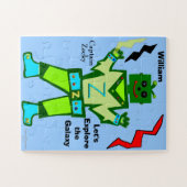 Cool Green Robot Lightning Bolts Puzzle Legpuzzel (Horizontaal)