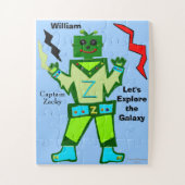 Cool Green Robot Lightning Bolts Puzzle Legpuzzel (Verticaal)