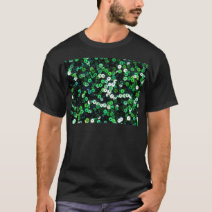Cool Green Sequins Abstract T-shirt