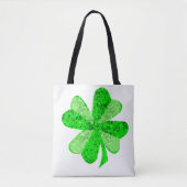 Cool Green Shimmering Shamrock St. Patrick's Day Tote Bag (Voorkant)