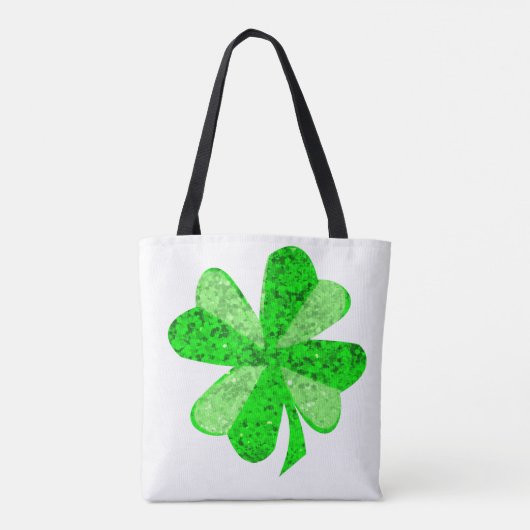 Cool Green Shimmering Shamrock St. Patrick's Day Tote Bag (Achterkant)
