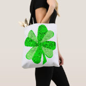 Cool Green Shimmering Shamrock St. Patrick's Day Tote Bag (Dichtbij)