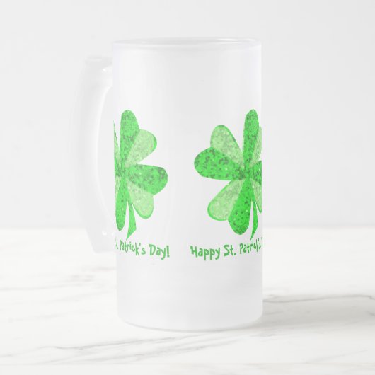 Cool Green Shining Irish Shamrock Ever St Patrick Matglas Bierpul (Voorkant links)