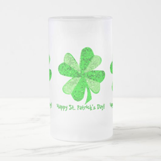 Cool Green Shining Irish Shamrock Ever St Patrick Matglas Bierpul (Center)