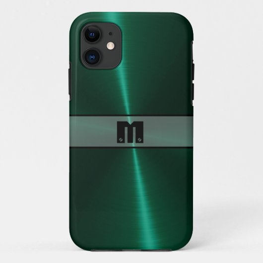 Cool Green Shiny Stainless Steel Metal 14 Case-Mate iPhone Case (Achterkant)