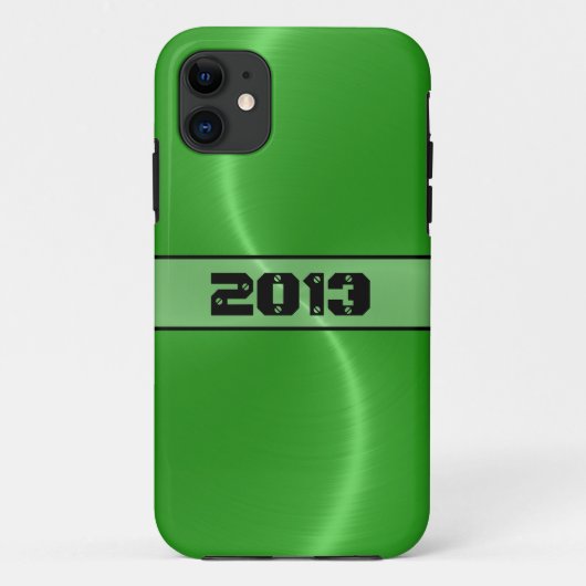 Cool Green Shiny Stainless Steel Metal Case-Mate iPhone Case (Achterkant)