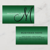 Cool Green Stainless Steel Metal 2 Visitekaartje (Voorkant / Achterkant)