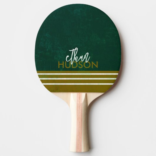 Cool Green Table Tennis Paddle With Name  Tafeltennisbatje (Voorkant)