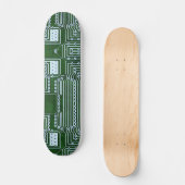 Cool Green White Computer Circuit Board-lijnen Skateboard (Voorkant)