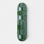 Cool Green White Computer Circuit Board-lijnen Skateboard (Voorkant)