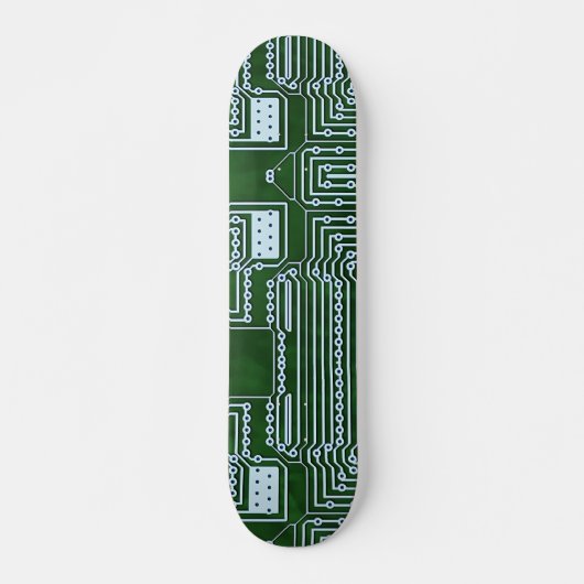 Cool Green White Computer Circuit Board-lijnen Skateboard (Voorkant)