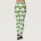 Cool Green White Hearts St.Patrick's Day Holiday Leggings (Achterkant)