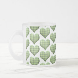 Cool Green White Hearts St.Patrick's Day Holiday Matglas Koffiemok