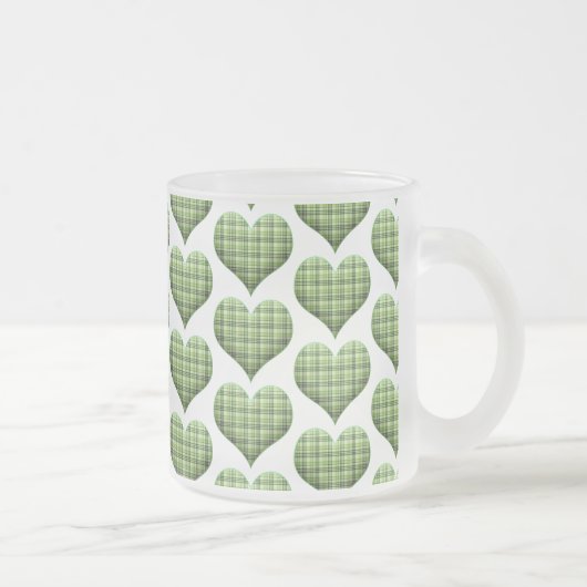 Cool Green White Hearts St.Patrick's Day Holiday Matglas Koffiemok (Rechts)