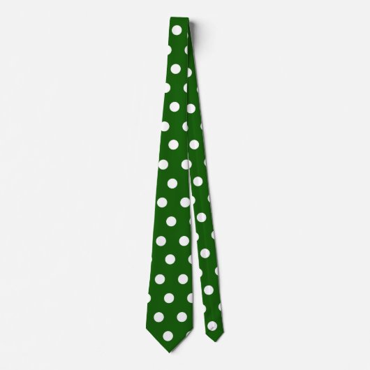 cool green white polka punk stropdas (Voorkant)