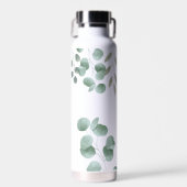 Cool Greenery Elegant Calligraphy Custom Name Waterfles (Voorkant)