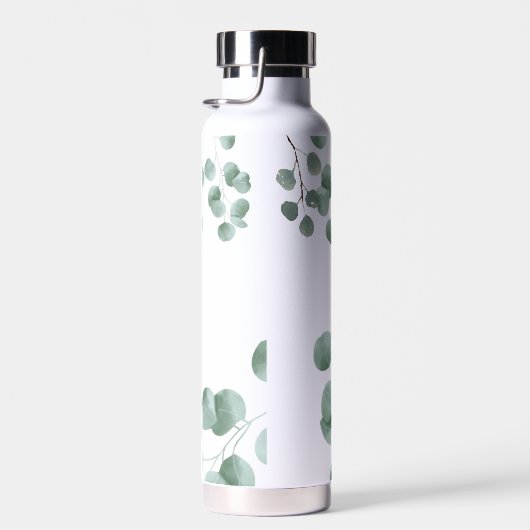 Cool Greenery Elegant Calligraphy Custom Name Waterfles (Rechts)
