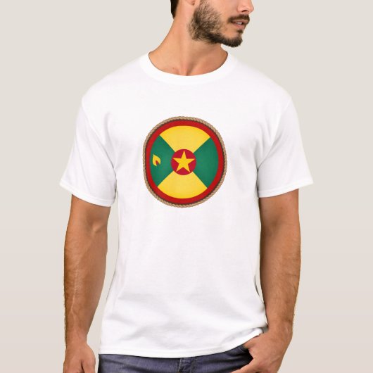 Cool Grenada Flag Seal T-shirt (Voorkant)