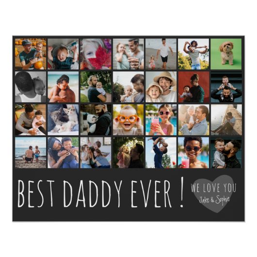 Cool Grey 28 Photo Best Daddy Ever Perfect Poster (Voorkant)