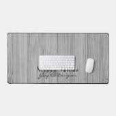 Cool grey bamboe houtprint Jouw naam Bezetting Bureaumat (Keyboard & Muis)