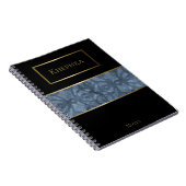Cool Grey Batik Eenvoudige naam Notitieboek (Rechterzijde)