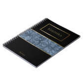 Cool Grey Batik Eenvoudige naam Notitieboek (Linkerzijde)