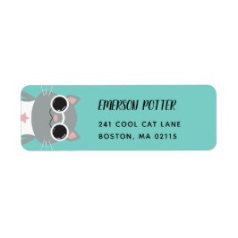 Cool Grey Cat | turkoois Etiket