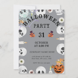 Cool Grey Classic Halloween Kantoor Party Kaart