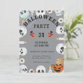 Cool Grey Classic Halloween Kantoor Party Kaart (Staand voorkant)