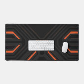 Cool Grey en Oranje geometrische gaming achtergron Bureaumat (Keyboard & Muis)