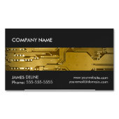 Cool Grey Gold Circuit Computer Reparatie Visitekaartje Magneet (Voorkant)