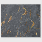 Cool Grey Gold Marble Texture Cadeaupapier (Vlak)