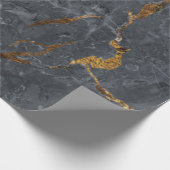 Cool Grey Gold Marble Texture Cadeaupapier (Hoek)