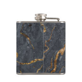 Cool Grey Gold Marble Texture Heupfles (Achterkant)