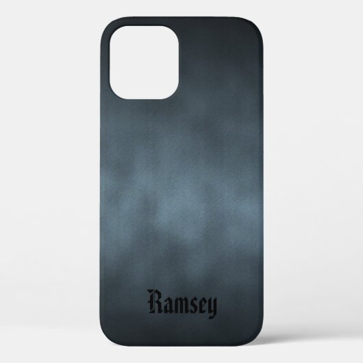 Cool Grey Gothic Ombre Art met Jouw naam Case-Mate iPhone Case (Achterkant)