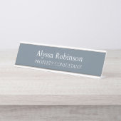 Cool Grey Professionele Bureaunaam Bord Bureau Naambordje (Voorkant)