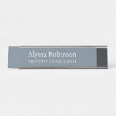 Cool Grey Professionele Bureaunaam Bord Bureau Naambordje (Voorkant)