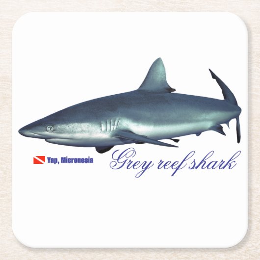 Cool Grey rifhaai Kartonnen Onderzetters (Voorkant)