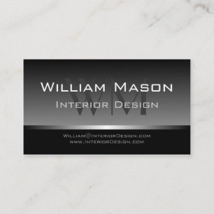 Cool Grey & Silver Stripe Professional Bus Card Visitekaartje