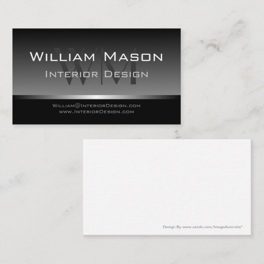 Cool Grey & Silver Stripe Professional Bus Kaart Visitekaartje (Voorkant / Achterkant)