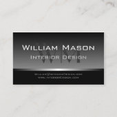 Cool Grey & Silver Stripe Professional Bus Kaart Visitekaartje (Voorkant)