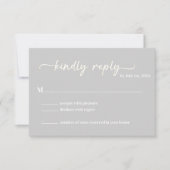 Cool Grey Trendy Script RSVP (Voorkant)