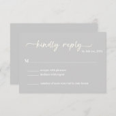 Cool Grey Trendy Script RSVP (Voorkant / Achterkant)