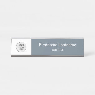 Cool Grey Uw Logo Modern Bureaunaam Bord Bureau Naambordje