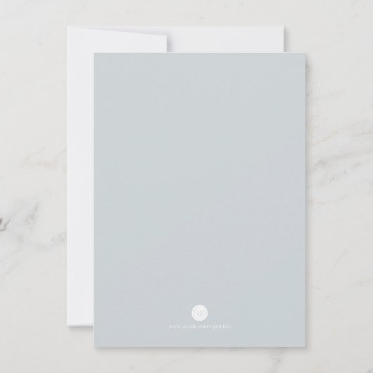 Cool Grey Waterverf Florals Twins Doop Kaart (Achterkant)