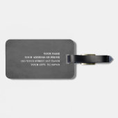 Cool Grey Zwart Groen Vet Monogram Bagagelabel (Achterkant horizontaal)